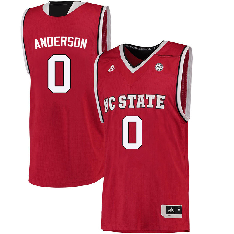Men NC State Wolfpack #0 Camille Anderson College Basketball Jerseys-Red - Click Image to Close